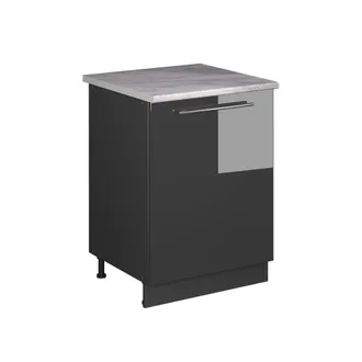 Vicco Mobile Lavello Cucina Fame-line, Antracite Lucido/antracite, 60 Cm, Vicco