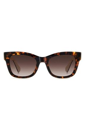 Kate Spade New York 51mm gradient polarized square sunglasses in Havana Pattern Beige/Brown at Nordstrom