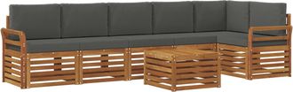 vidaXL Conjunto De Sof&aacute;s De Exterior 7 Uds. Natural Y Antracita Vidaxl
