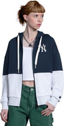 Starter Womens Starter Navy/Heather Gray New York Yankees Wishbone Full-Zip Hoodie at Nordstrom, Size Xx-Large
