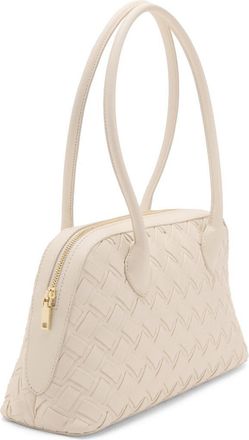 Mango Braided Faux Leather Bowling Bag in Off White at Nordstrom
