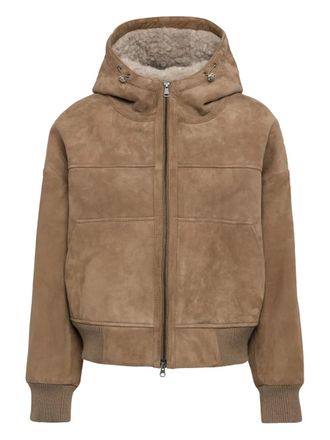 Tela hooded zip-up jacket - women - Fabric - M - Brown