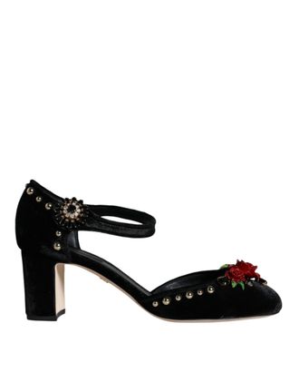 Dolce & Gabbana Roze Pumps Fluwelen Hakken Blokhak