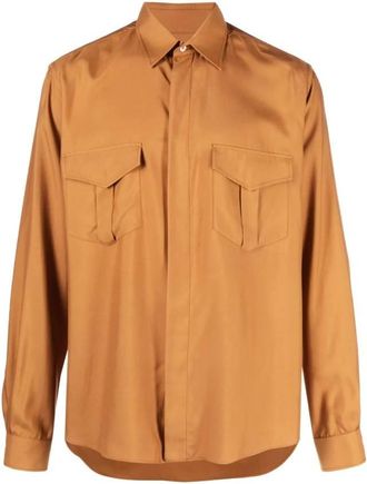 Bally Long-Sleeved Pointed-Collar Silk Shirt