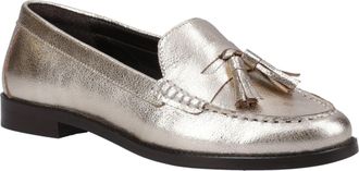 Hush Puppies Connie Leather WoMens Gold Loafers - Size UK 4
