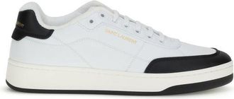 Saint Laurent White Calf Leather Bos Taurus Low Top Mens Sneakers
