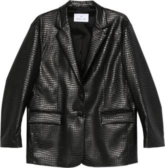 Manuel Ritz Blazer in pelle sintetica - Nero