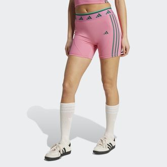 adidas Shorts ADIDAS PERFORMANCE HYPERGLAM 5-INCH COLOR POP KURZE LEGGINGS, Damen, Gr. XS, N-Gr, gr&uuml;n (pink fusion, collegiate gr&uuml;n), Obermaterial: 85% Polye