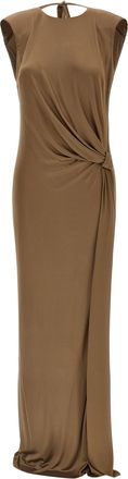 Elisabetta Franchi Beige Viscose Long Womens Dress