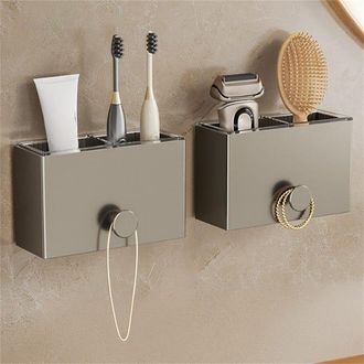 OEM Juego De 2 Estantes De Pared Para Ba&ntilde;o Sin Necesidad De Taladrar, Con Cajas De Almacenamiento Extra&iacute;bles De 13 &times; 5 &times; 8 Cm, Pr&aacute;cticos Y Duraderos