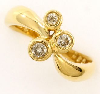 C&A Brown Yellow Gold Yellow Gold (18K) Band Ring (Pre-Owned)