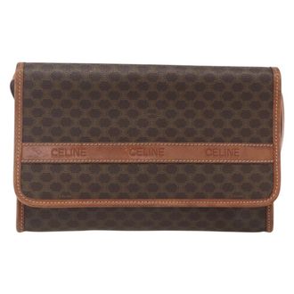 Celine Vintage Macadam Canvas Brown Canvas Backpack Bag (Pre-Owned)