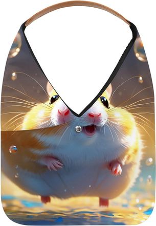 Generic Lovely Hamster Swims Underwater Reusable Lightweight Grocery Bags - Foldable Into Compact Pouch, Washable & Sturdy, Multipurpose for Shopping and Trav