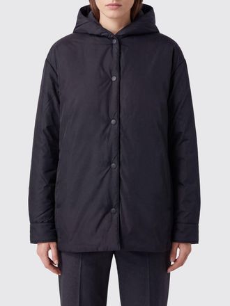 Aspesi Padded Polyamide Windcheater Jacket with Hood and Curved Hem