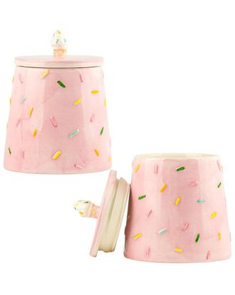 10 Strawberry Street Set of 2 Ice Cream Sprinkle Canisters