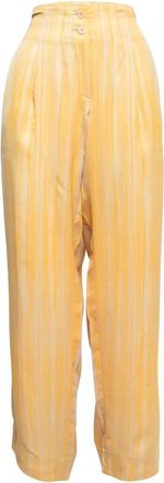 Bottega Veneta striped satin trousers - Yellow