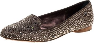 Gina Brown Crystal Embellished Satin Ballet Flats