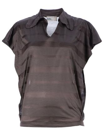 Kolor striped open collar blouse - women - Viscose - 2 - Grey