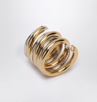 Panconesi Spiral ring in gold and silver tone