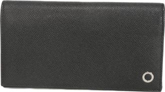 Bulgari Black Leather Long Wallet (Bi-Fold) (Pre-Owned)