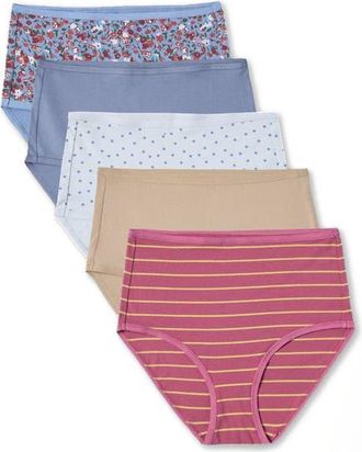 Pact Everyday High Rise Brief 5-Pack in Essentials at Nordstrom, Size X-Small