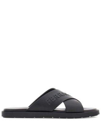 Ferragamo crossover-strap leather sandals - Black