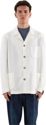 Santaniello Boucle Blazer in Licht Stijl - Heren - Blazers - Wit - M - Jassen