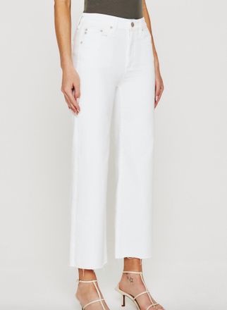 AG - Adriano Goldschmied Saige Wide Leg Crop Jean In Modern White