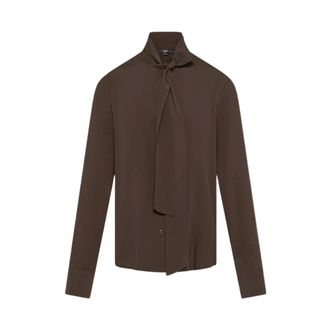 Seventy Jersey en cr&ecirc;pe blouse - Dames - Blouses & Shirts - Bruin - Maat: S Jersey