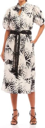 Karen Kane Womens Puff Sleeve Midi Shirtdress In Print