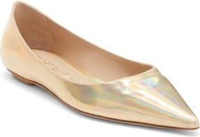 Stuart Weitzman Emilia Pointed Toe Flat in Platino at Nordstrom Rack, Size 6.5