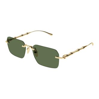 Gucci Frameless Rechthoekige Zonnebril - Heren - Zonnebrillen - Geel - 56 MM - Nylon - Accessoires