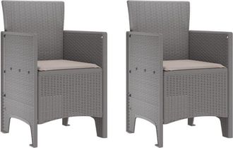 vidaXL Silla de Jardín 2 pcs Gris claro 53 x 49 x 85 cm pp Vidaxl