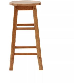 Premier Housewares Natural Tropical Hevea Wood Bar Stool