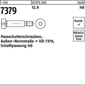 OEM Tornillo De Hombro De Ajuste Iso 7379 10 - M8x 12 12.9 Ajuste De V&aacute;stago H8 50 Piezas