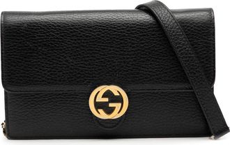 Gucci Pre-owned Gucci Leather Interlocking G Dollar Wallet on Chain Ladies 510314 480199