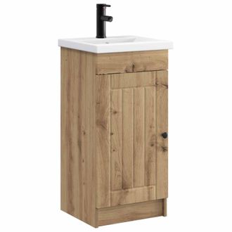 vidaXL Vanidad De Ba&ntilde;o Con Lavabo Roble Artisan 42 X 40 X 84,5 Cm Vidaxl