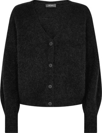 Mos Mosh Zwarte V-hals Gebreide Vest - Dames - Vesten - Zwart - XL - Wol - Truien & Vesten
