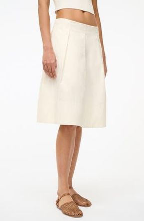 Staud London Stretch Cotton Skirt in Ivory at Nordstrom Rack, Size 12