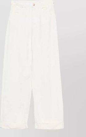 Emporio Armani linen blend trousers wide leg belt loops