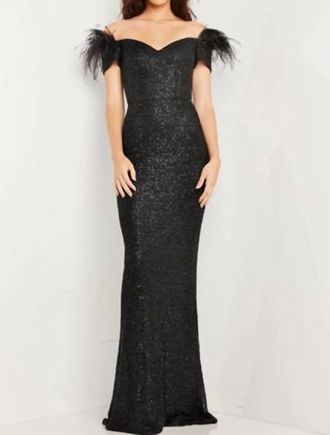 Jovani Off The Shoulder Prom Dresses In Black
