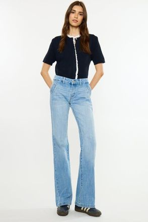 Kancan Azalea Low Rise Bootcut Jeans in Medium Light at Nordstrom, Size 26