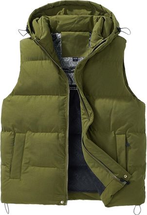 Generic Padded Gilet for Men Softshell Hooded Vests Puffer Body Warmer Quilted Gilets with Zip Pockets Thick Windproof Sleeveless Jacketfor Winter Outdoor Wor