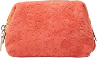 Celine Pre-owned Vintage Suede Monogrammed Pouch - Dames - Vintage Clutch - Oranje - ONE Size - Leer - Vintage