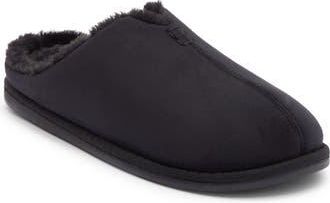Nordstrom Rack Hudson Faux Shearling Scuff Slipper in Black at Nordstrom Rack, Size X-Large