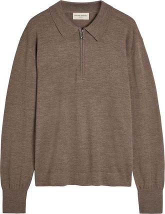 Officine G&eacute;n&eacute;rale Merino Wool Polo Jumper - Light Brown - Xxl