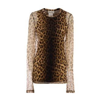 Sportmax Spxzebu Top - Dames - Longsleeves - Bruin - S - Tule - Tops
