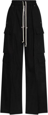 Rick Owens Cargobelas broek - Dames - Wijde Broeken - Zwart - S - Katoen - Broeken