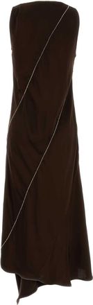 Jil Sander Womens Chain Dress Brown Viscose