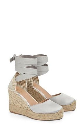 L.k. Bennett Esmerelda Ankle Wrap Wedge Sandal in Gry-Light Grey at Nordstrom Rack, Size 10Us / 40Eu